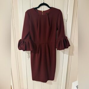 Banana Republic Burgundy Long Sleeve Dress